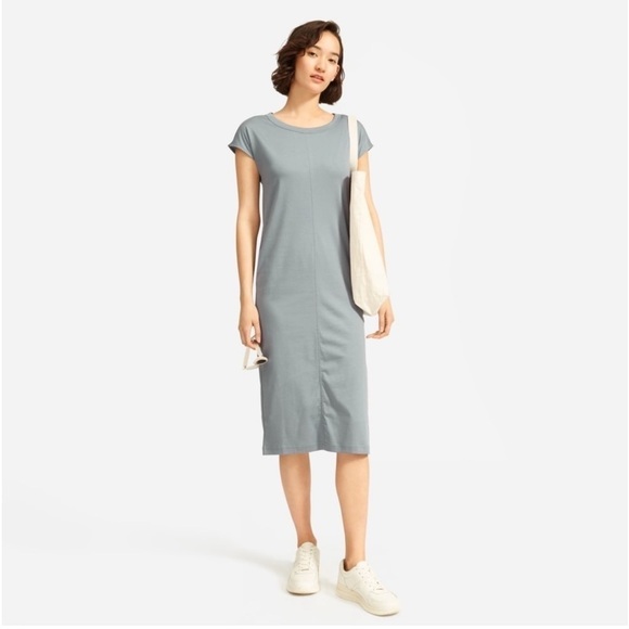 NWT Everlane Luxe Cotton Side-Slit Tee Dress S - Picture 1 of 16